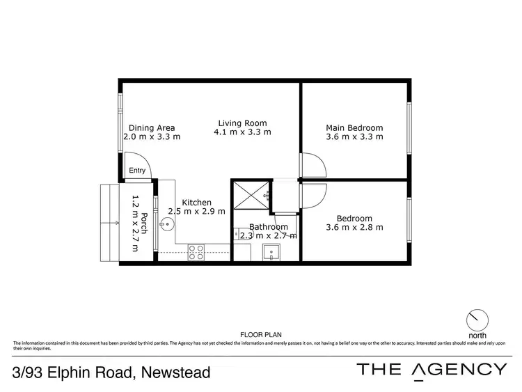 Floorplan of Homely unit listing, 3/93 Elphin Road, Newstead TAS 7250