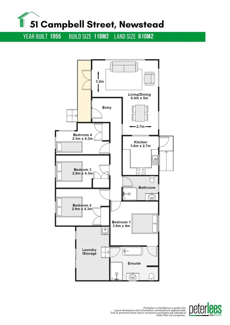 Floorplan of Homely house listing, 51 Campbell Street, Newstead TAS 7250