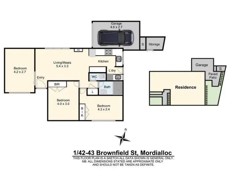 Floorplan of Homely unit listing, 1/41-43 Brownfield, Mordialloc VIC 3195
