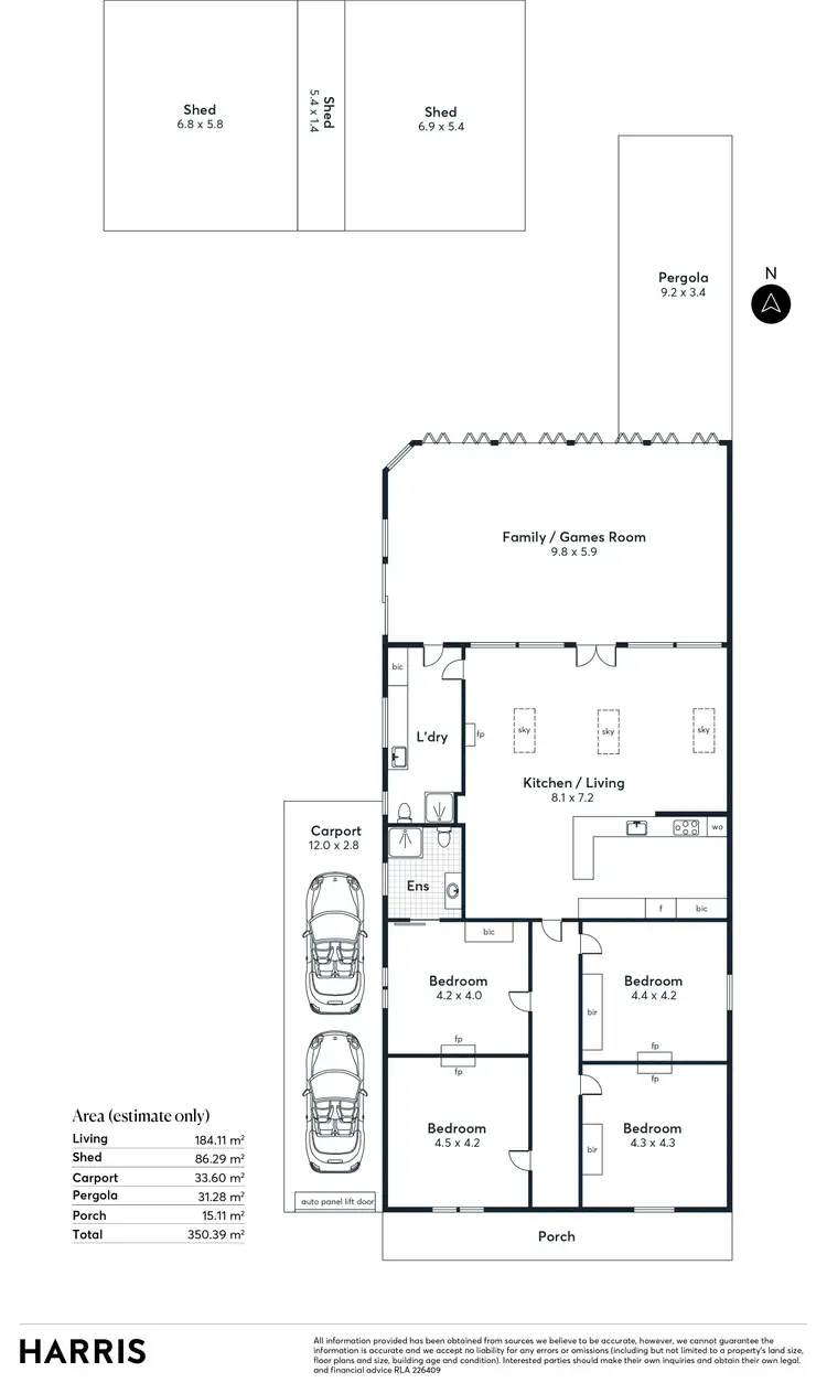Floorplan of Homely house listing, 38 Byron Road, Black Forest SA 5035