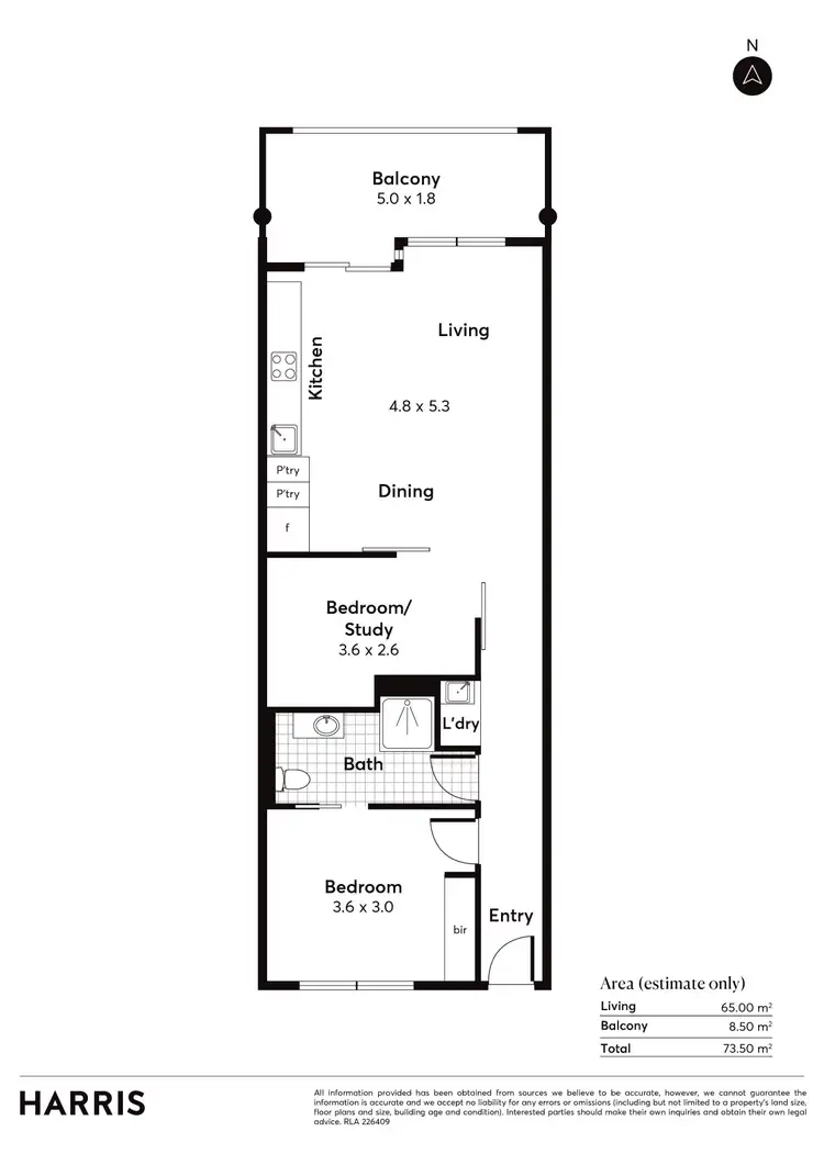 Floorplan of Homely apartment listing, 202/271 Gouger Street, Adelaide SA 5000