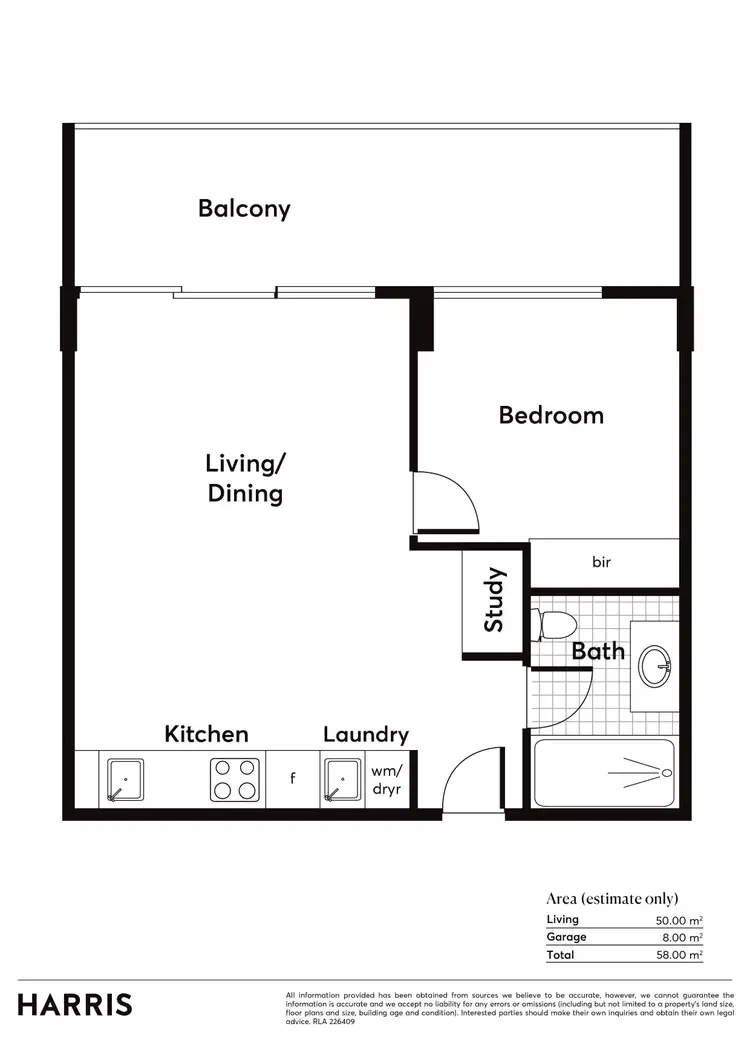 Floorplan of Homely apartment listing, 1005/156 Wright Street, Adelaide SA 5000