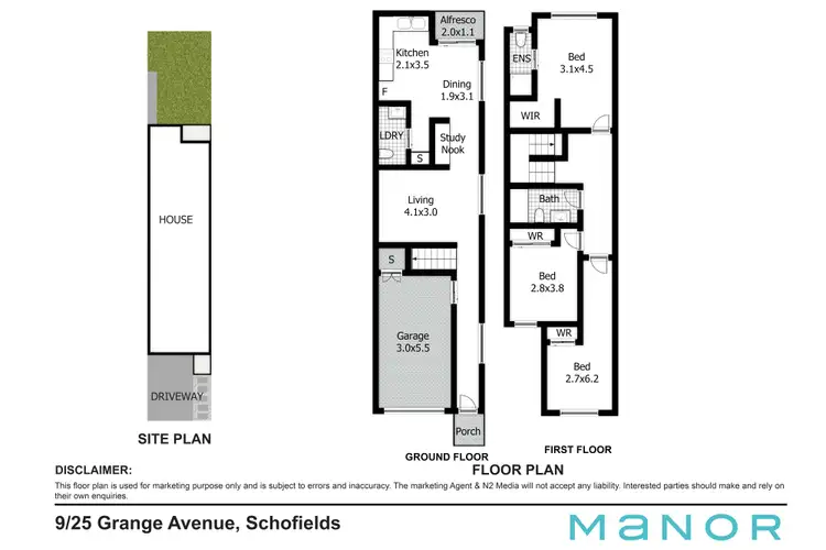 Floorplan of Homely townhouse listing, 9/25 Grange Avenue, Schofields NSW 2762