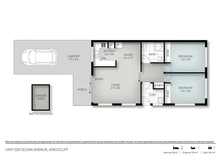 Floorplan of Homely unit listing, 1/20 Ocean Street, Kingscliff NSW 2487