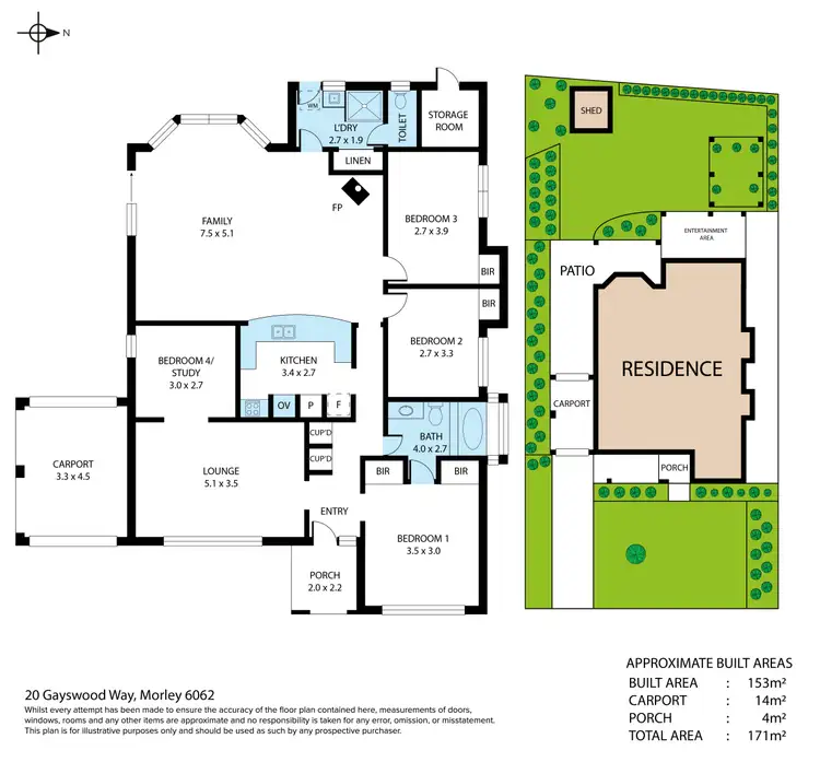 Floorplan of Homely house listing, 20 Gayswood Way, Morley WA 6062