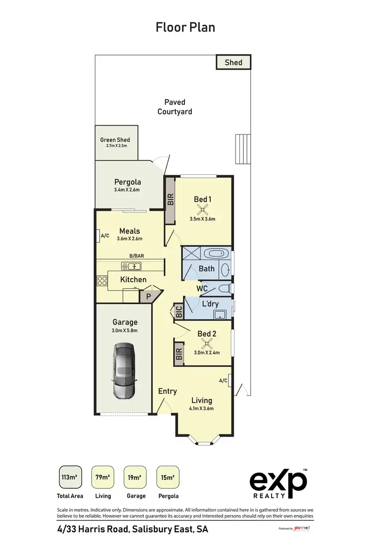 Floorplan of Homely unit listing, 4/33 Harris Road, Salisbury East SA 5109