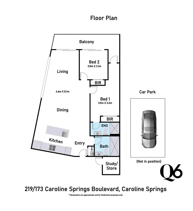 Floorplan of Homely apartment listing, 219/173 Caroline Springs Boulevard, Caroline Springs VIC 3023