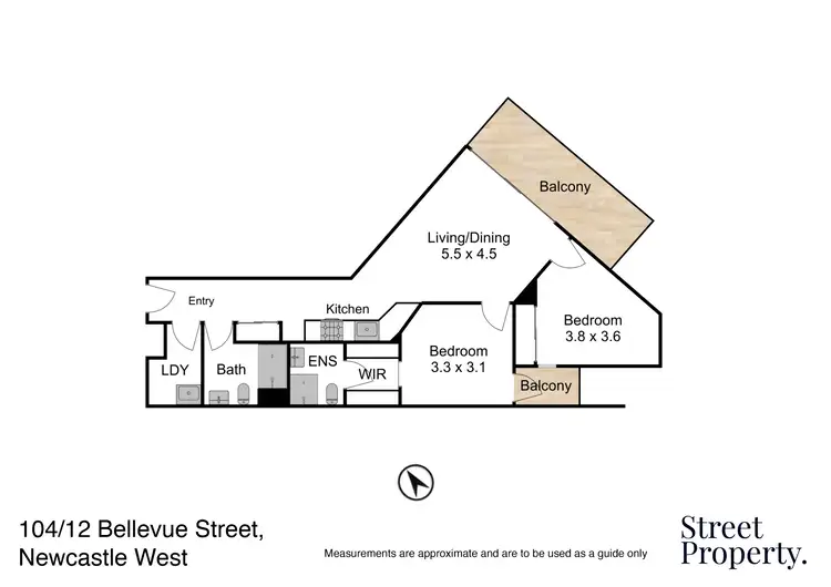 Floorplan of Homely apartment listing, 104/12 Bellevue Street, Newcastle West NSW 2302