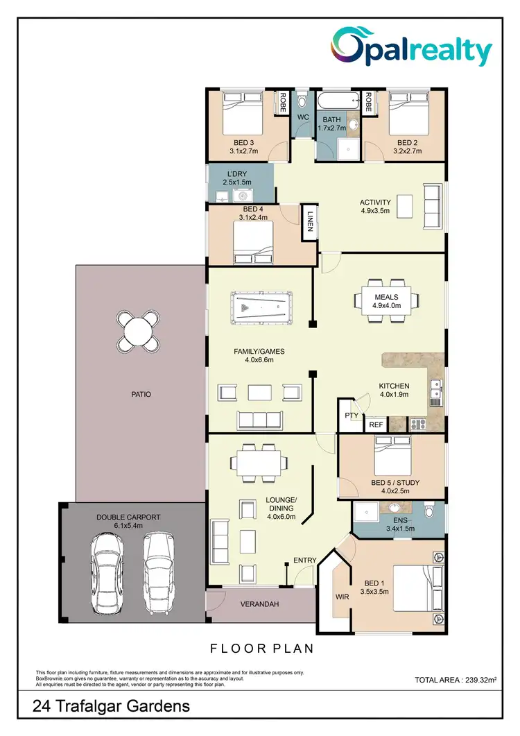 Floorplan of Homely house listing, 24 Trafalgar Gardens, Port Kennedy WA 6172