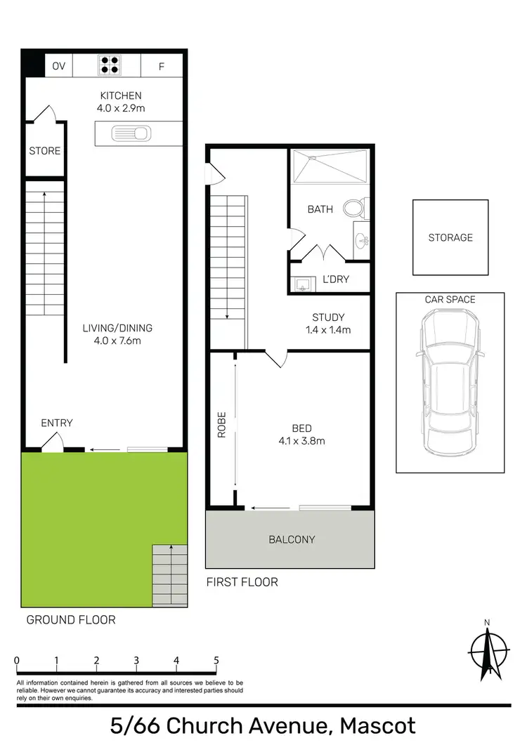 Floorplan of Homely apartment listing, 5/66 Church Avenue, Mascot NSW 2020