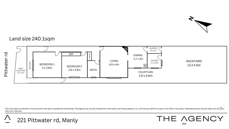 Floorplan of Homely semi-detached listing, 221 Pittwater Road, Manly NSW 2095