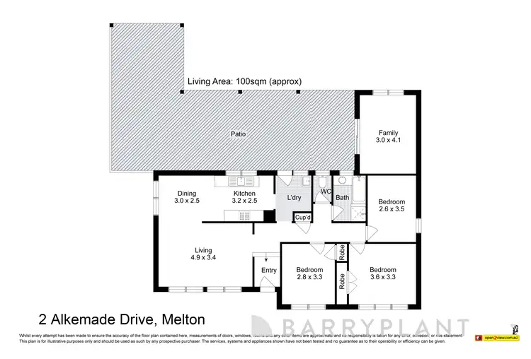 Floorplan of Homely house listing, 2 Alkemade Drive, Melton VIC 3337
