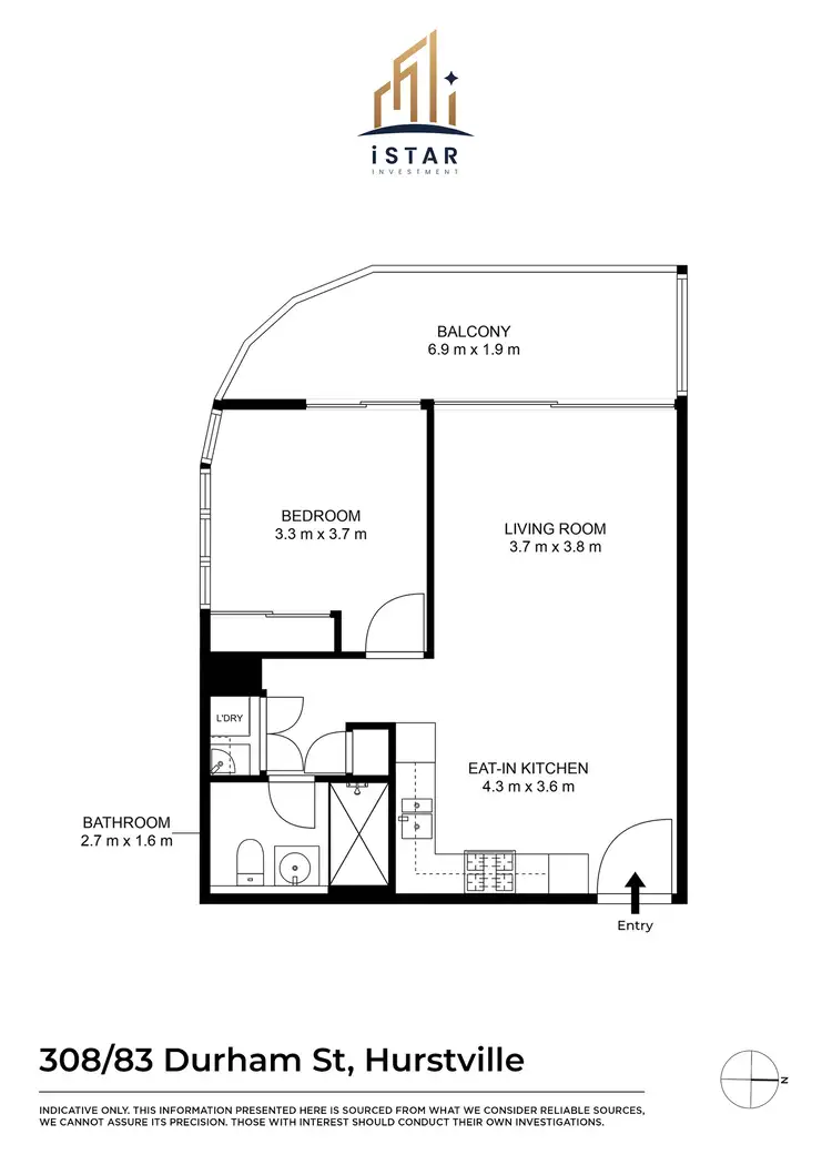 Floorplan of Homely apartment listing, 308/83 Durham Street, Hurstville NSW 2220