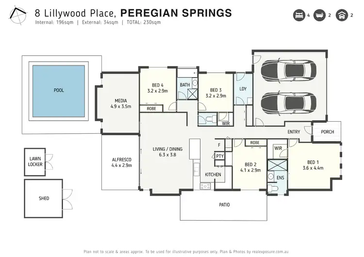 Floorplan of Homely house listing, 8 Lillywood Place, Peregian Springs QLD 4573