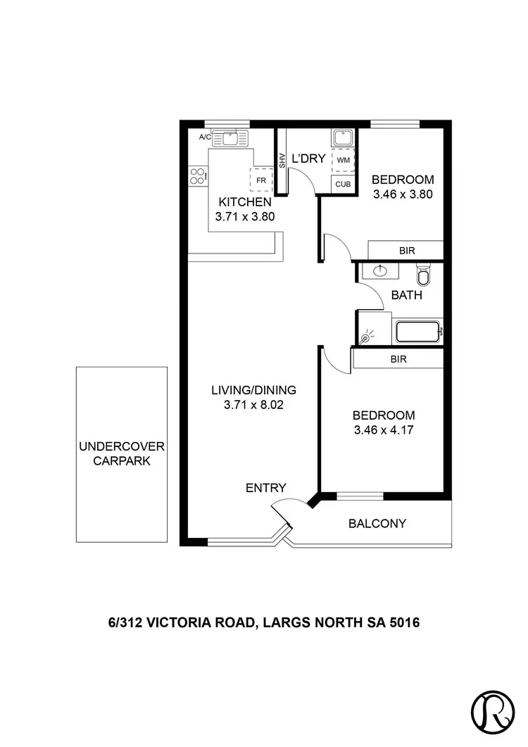 Floorplan of Homely unit listing, 6/312 Victoria Road, Largs North SA 5016