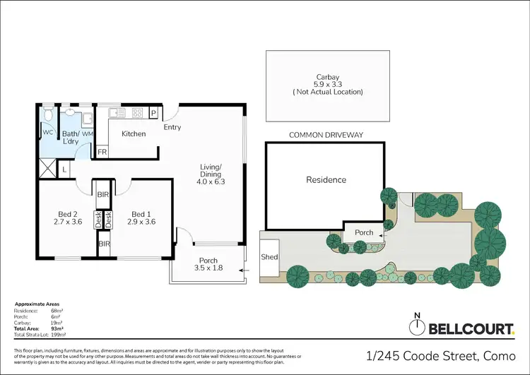 Floorplan of Homely unit listing, 1/245 Coode Street, Como WA 6152