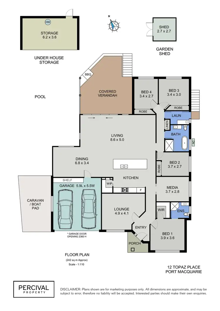 Floorplan of Homely house listing, 12 Topaz Place, Port Macquarie NSW 2444
