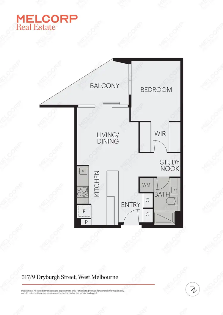 Floorplan of Homely apartment listing, 517/9 Dryburgh Street, West Melbourne VIC 3003