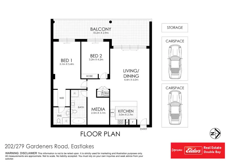 Floorplan of Homely apartment listing, 202/279 Gardeners Road, Eastlakes NSW 2018