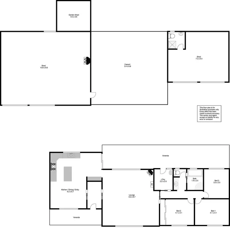 Floorplan of Homely house listing, 17 Benjamin Road, Poonindie SA 5607