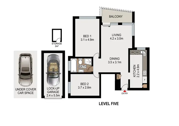 Floorplan of Homely apartment listing, 18/50 Darling Point Road, Darling Point NSW 2027