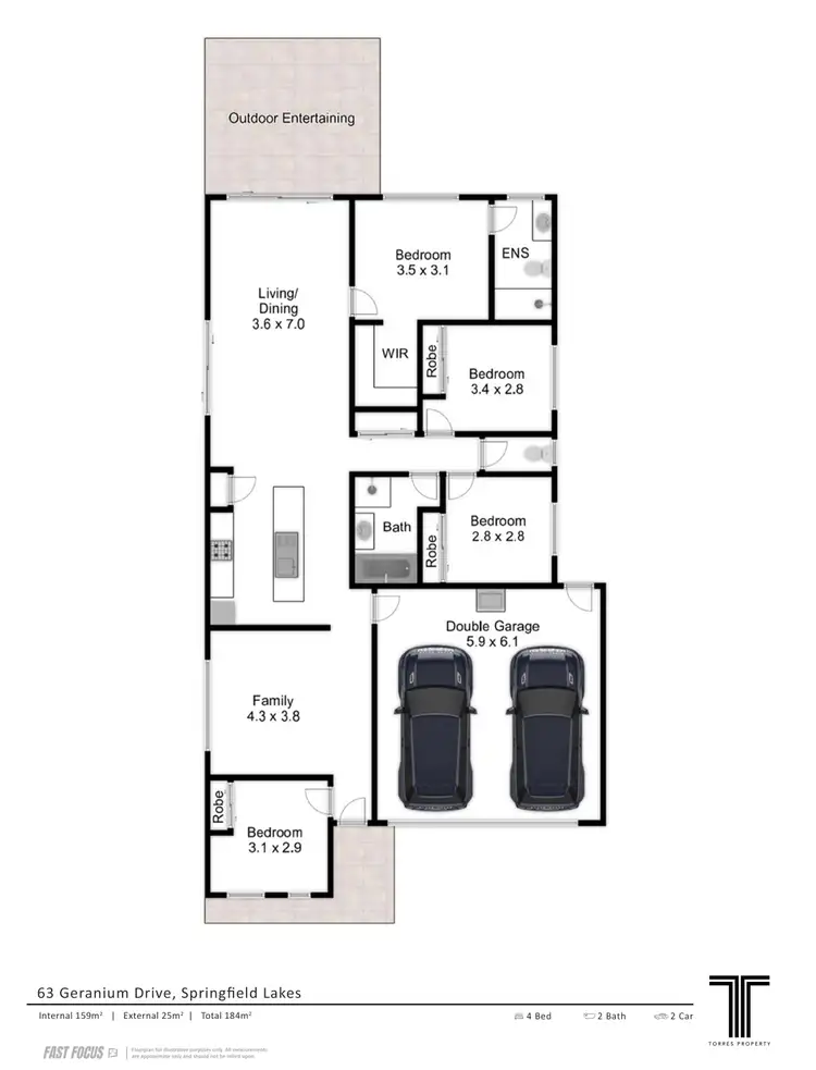 Floorplan of Homely house listing, 63 Geranium Drive, Springfield Lakes QLD 4300