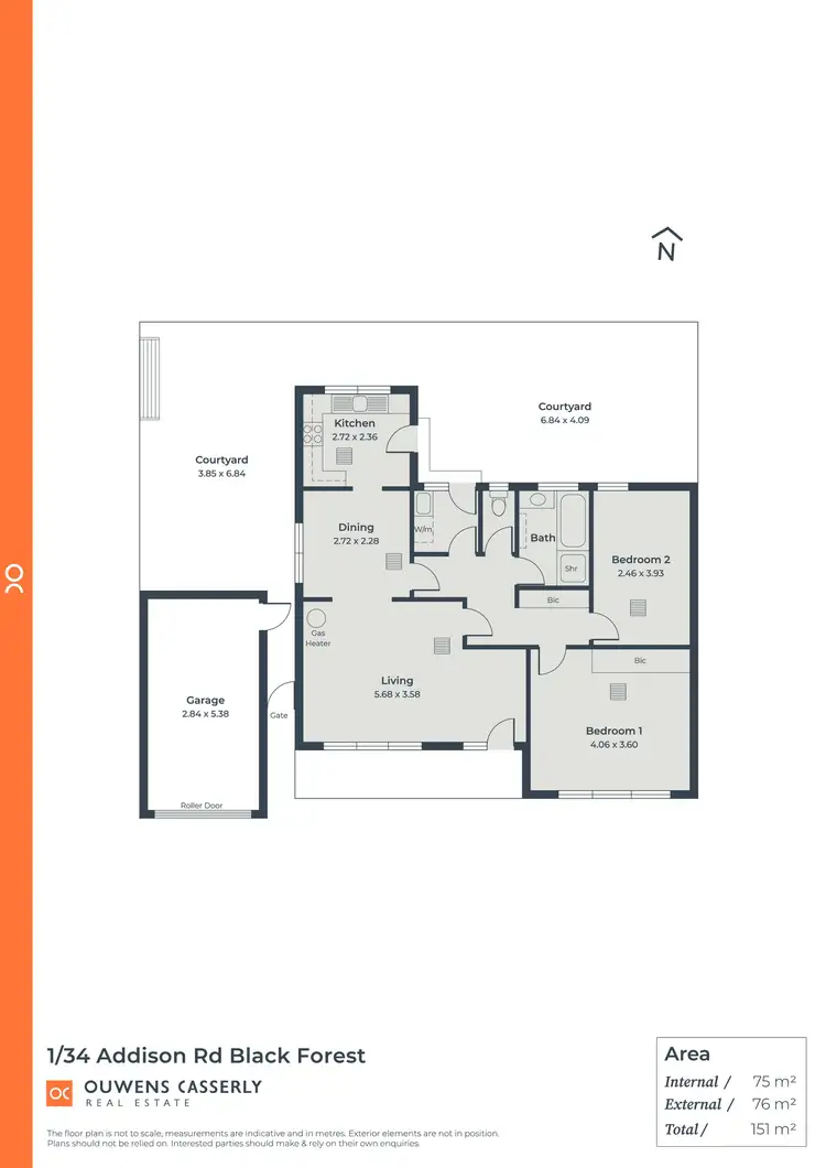 Floorplan of Homely unit listing, 1/34 Addison Road, Black Forest SA 5035