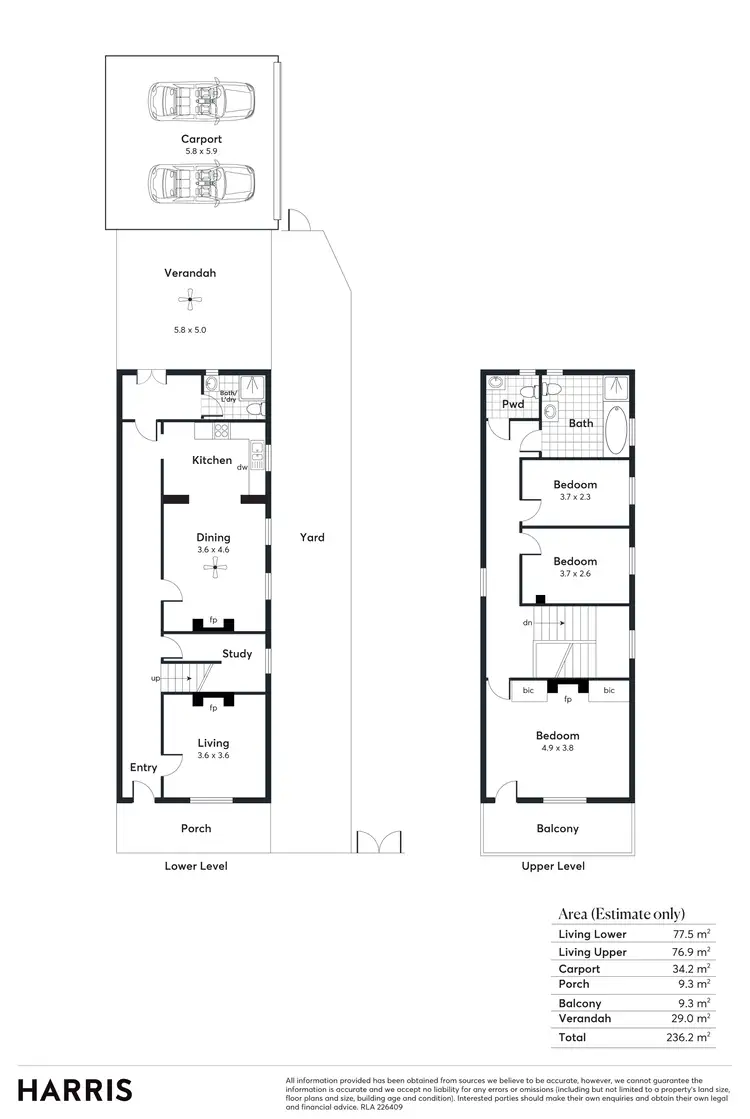 Floorplan of Homely house listing, 43 Gordon Street, Glenelg SA 5045