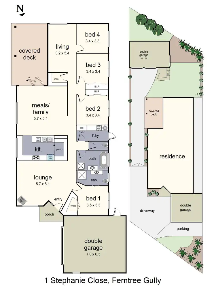 Floorplan of Homely house listing, 1 Stephanie Close, Ferntree Gully VIC 3156