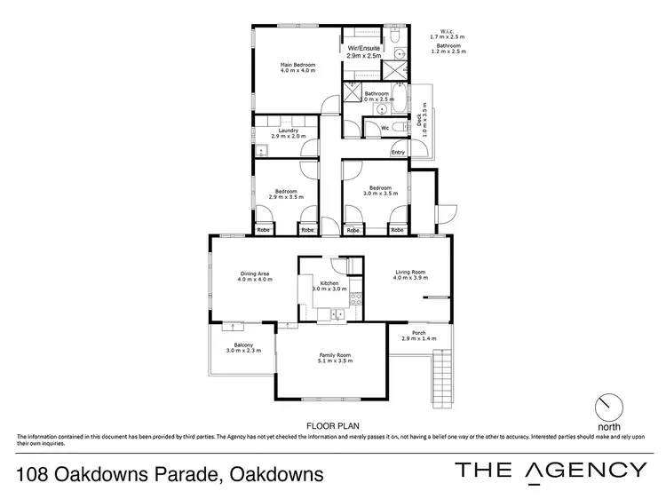 Floorplan of Homely house listing, 108 Oakdowns Parade, Oakdowns TAS 7019
