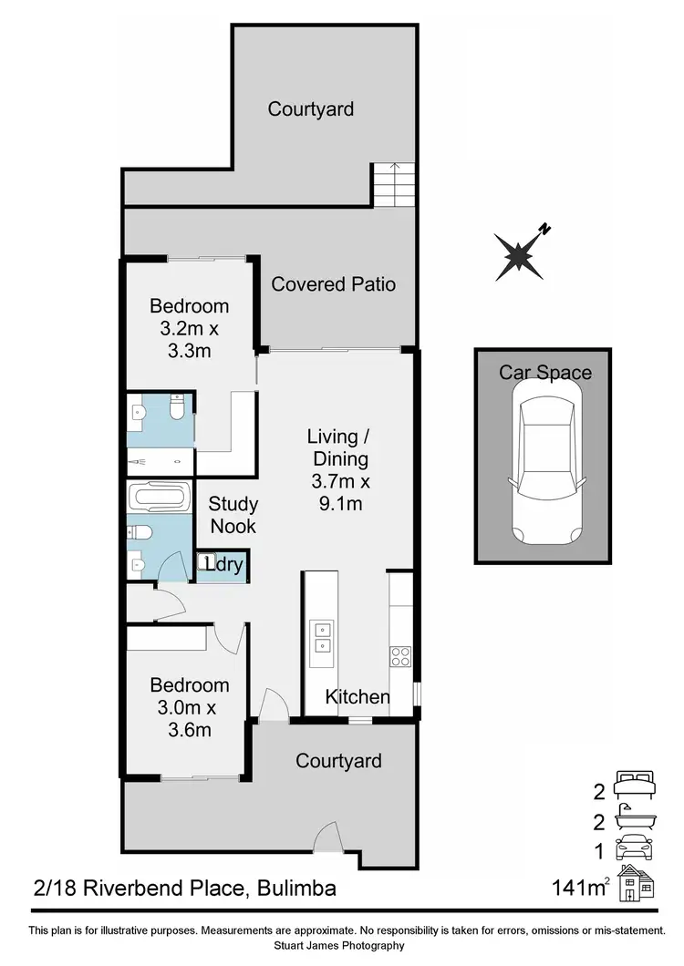 Floorplan of Homely apartment listing, 2/18 Riverbend Place, Bulimba QLD 4171