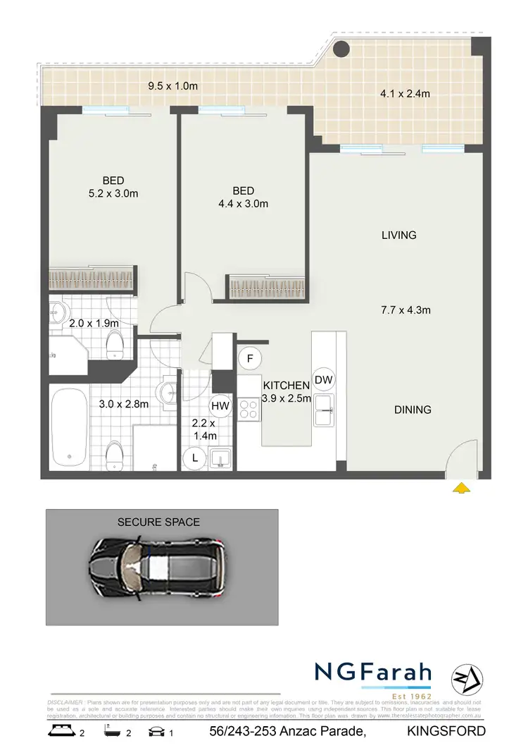 Floorplan of Homely apartment listing, 56/243-253 Anzac Parade, Kingsford NSW 2032