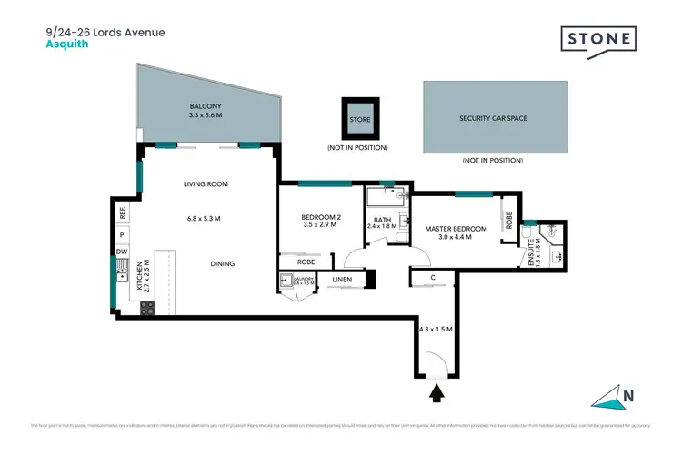 Floorplan of Homely apartment listing, 9/24-26 Lords Avenue, Asquith NSW 2077