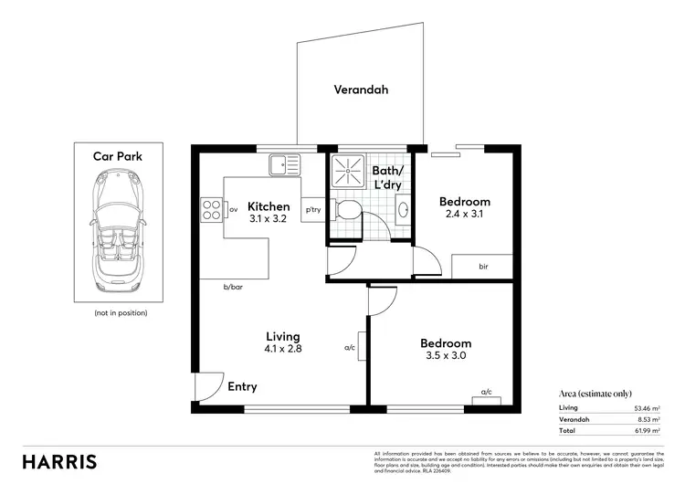 Floorplan of Homely unit listing, 2/49 Kenilworth Road, Parkside SA 5063