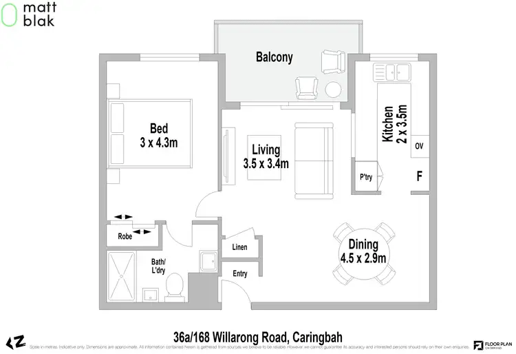 Floorplan of Homely apartment listing, 36a/168-172 Willarong Road, Caringbah NSW 2229