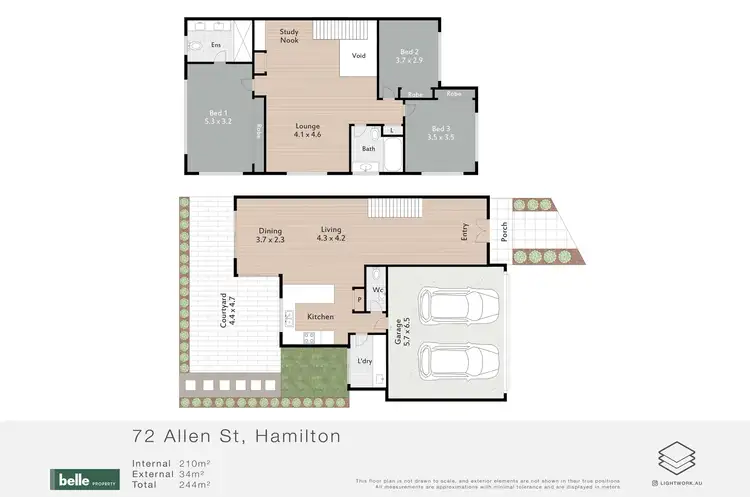 Floorplan of Homely townhouse listing, 72 Allen Street, Hamilton QLD 4007