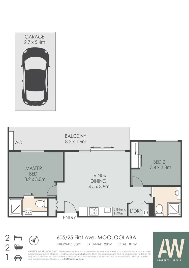 Floorplan of Homely unit listing, 605/25 First Avenue, Mooloolaba QLD 4557