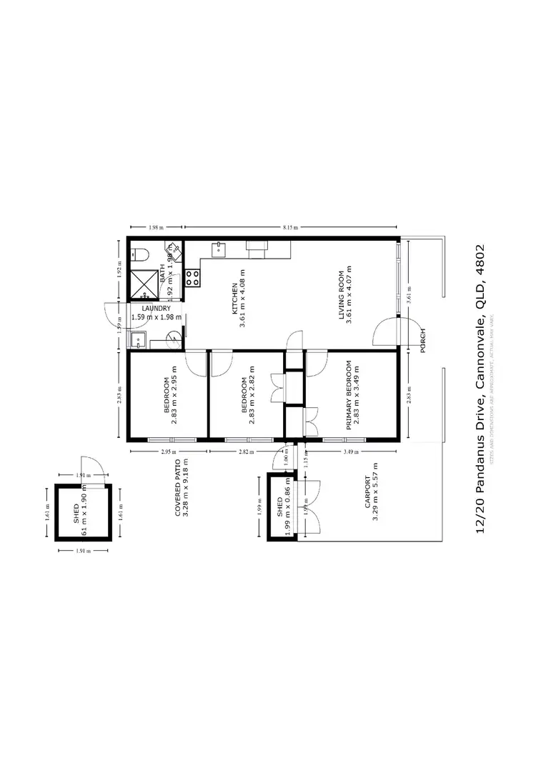 Floorplan of Homely unit listing, 12/20 Pandanus Drive, Cannonvale QLD 4802