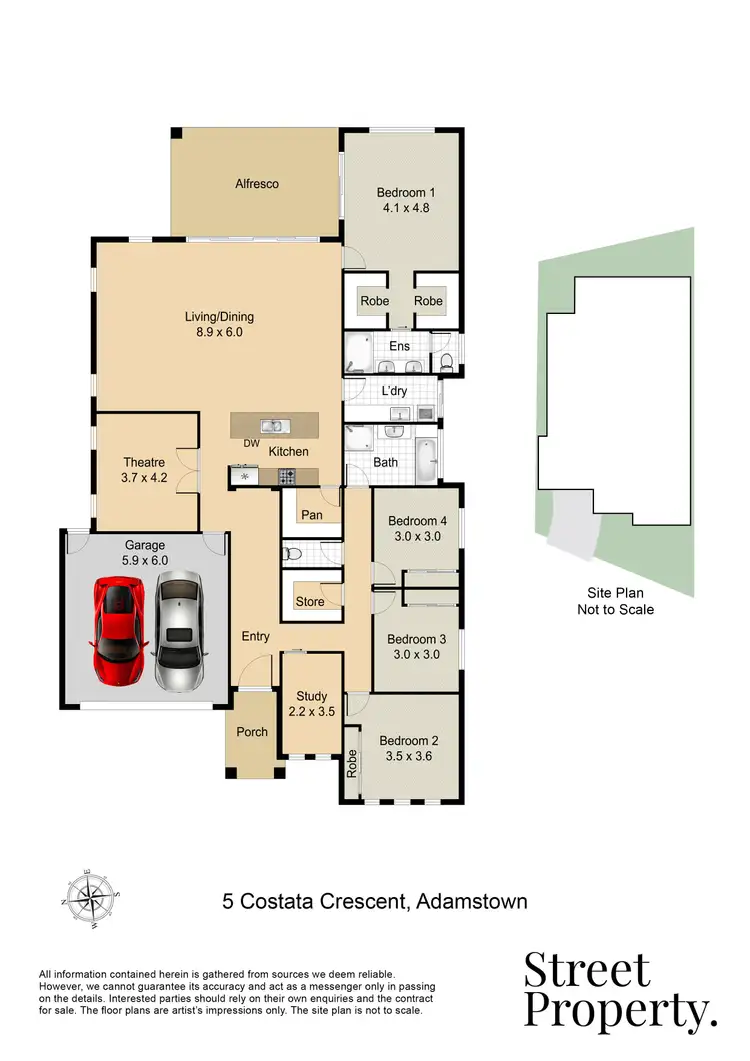 Floorplan of Homely house listing, 5 Costata Crescent, Adamstown NSW 2289