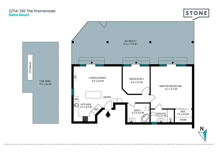 Floorplan of Homely unit listing, 2/114-120 The Promenade, Sans Souci NSW 2219
