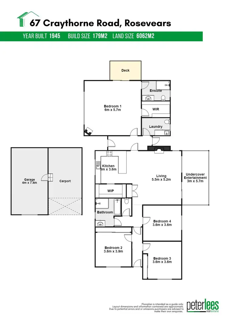 Floorplan of Homely house listing, 67 Craythorne Road, Rosevears TAS 7277