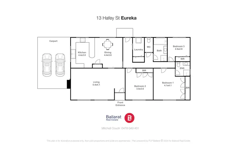 Floorplan of Homely house listing, 13 Hafey Court, Eureka VIC 3350
