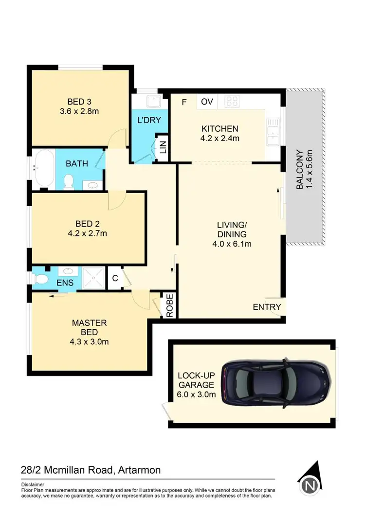 Floorplan of Homely unit listing, 28/2 McMillan Road, Artarmon NSW 2064