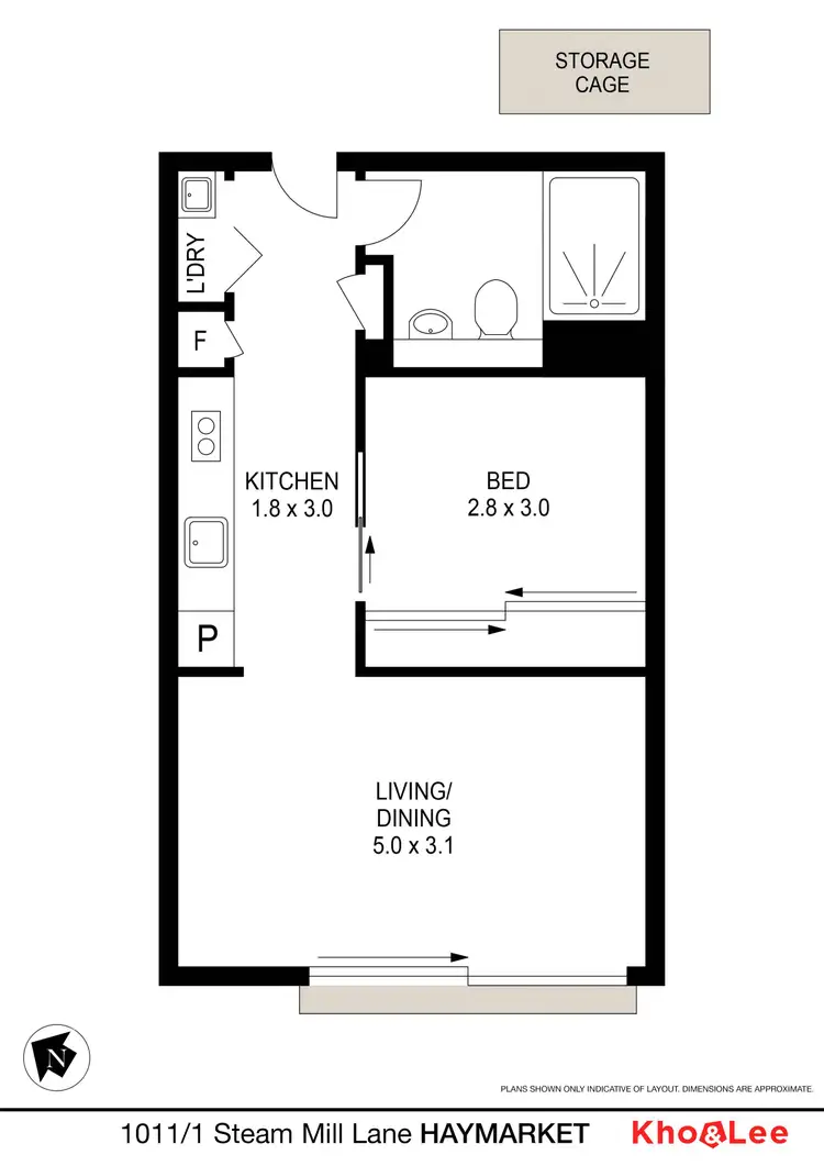 Floorplan of Homely apartment listing, 1011/1 Steam Mill Lane, Haymarket NSW 2000