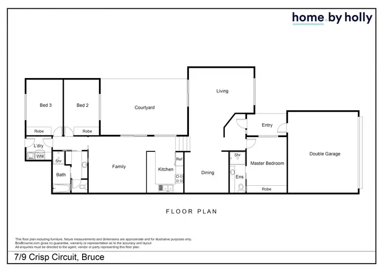 Floorplan of Homely townhouse listing, 7/9 Crisp Circuit, Bruce ACT 2617