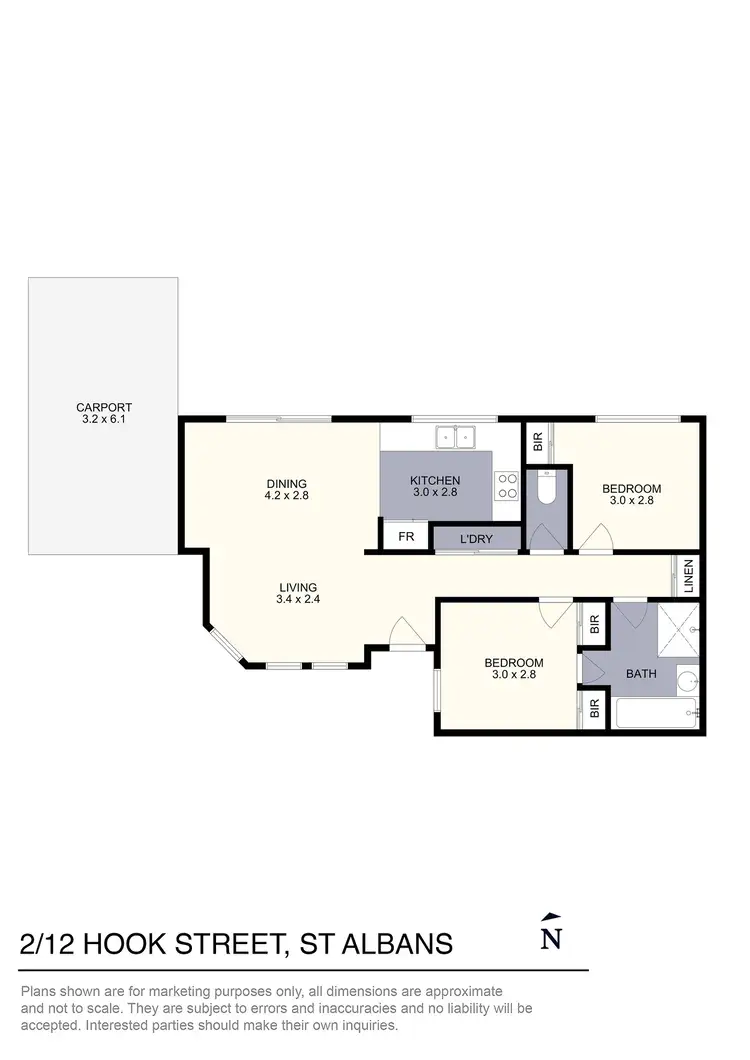 Floorplan of Homely unit listing, 2/12 Hook Street, St Albans VIC 3021
