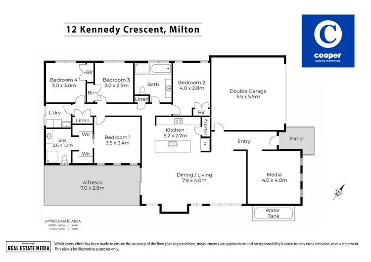 Floorplan of Homely house listing, 12 Kennedy Crescent, Milton NSW 2538