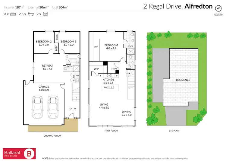 Floorplan of Homely house listing, 2 Regal Drive, Alfredton VIC 3350
