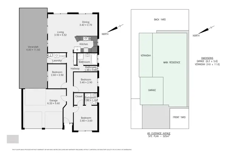 Floorplan of Homely house listing, 60 Custance Avenue, Whyalla Jenkins SA 5609