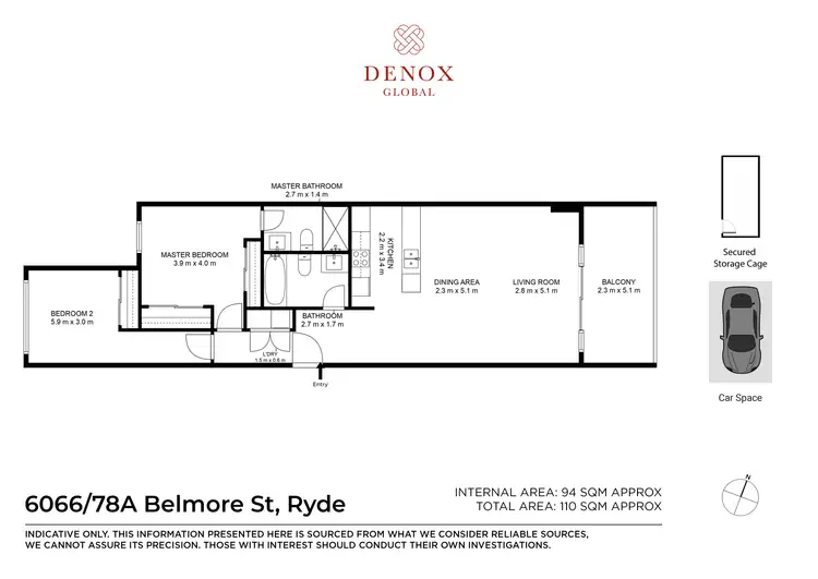 Floorplan of Homely apartment listing, 6066/78A Belmore Street, Ryde NSW 2112